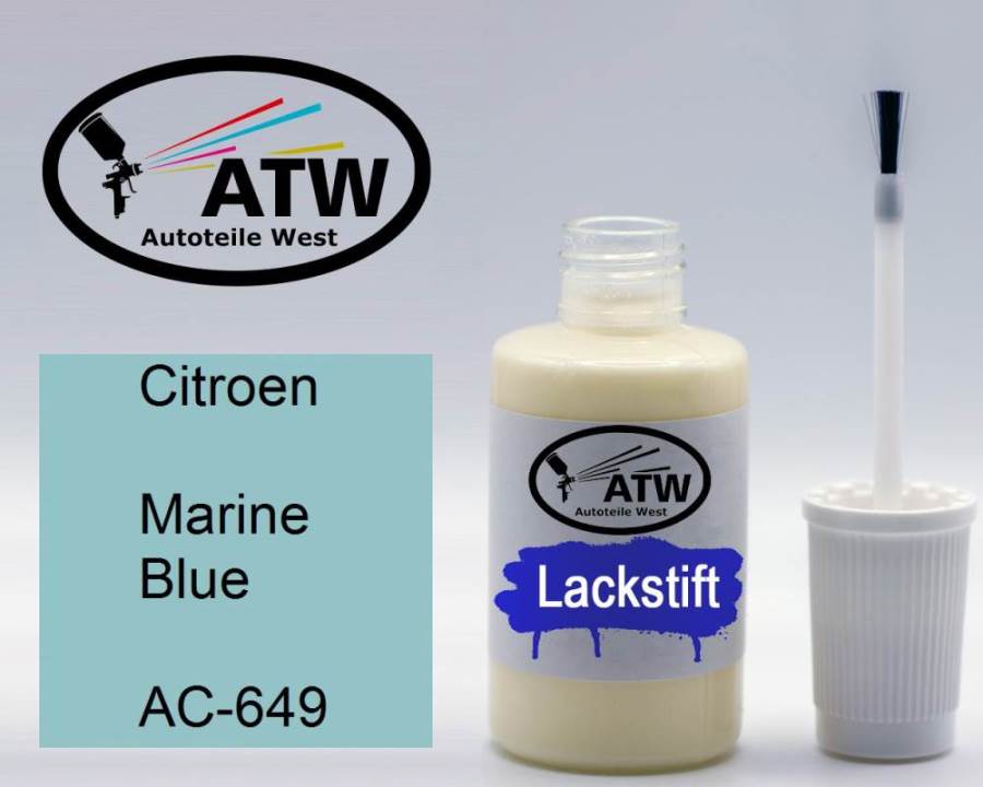 Citroen, Marine Blue, AC-649: 20ml Lackstift, von ATW Autoteile West.